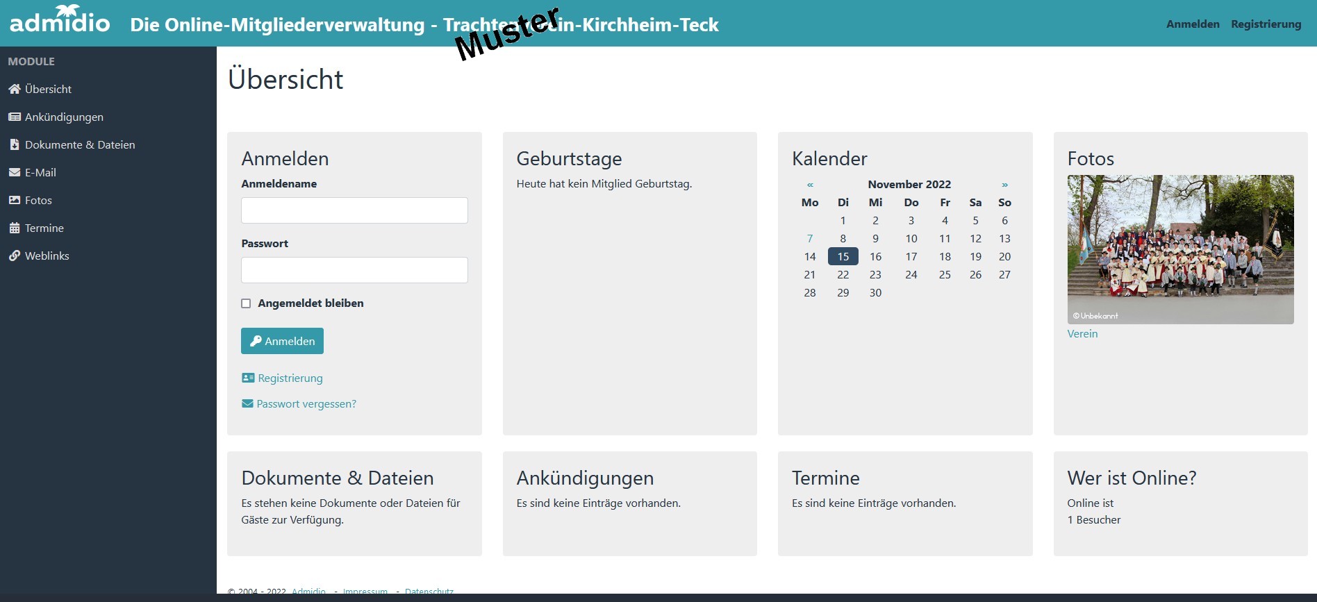 Verwaltung Homepage M