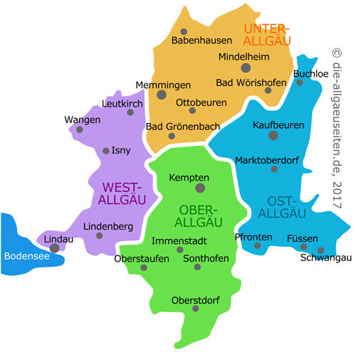 karte allgaeu Regionen